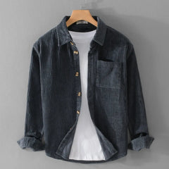 Corduroy Long Sleeve Shirt | Retro Casual Loose Fit Button-Up
