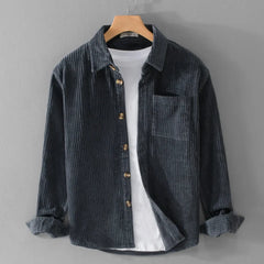 Corduroy Long Sleeve Shirt | Retro Casual Loose Fit Button-Up