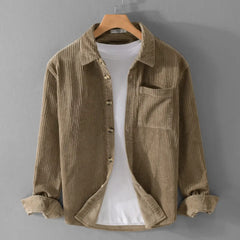 Corduroy Long Sleeve Shirt | Retro Casual Loose Fit Button-Up