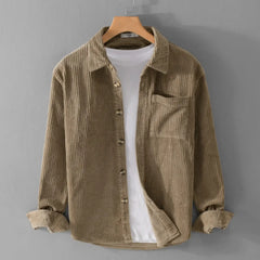 Corduroy Long Sleeve Shirt | Retro Casual Loose Fit Button-Up