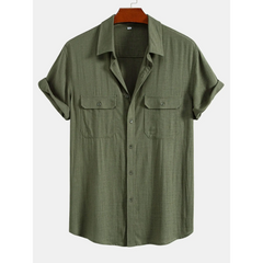Utility Pocket Shirt & Linen Pants Set – Smart Casual Outfit