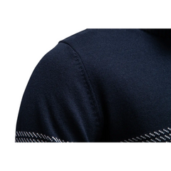Half-Collar Zip-Up Sweater – Slim Fit Cotton Pullover Top