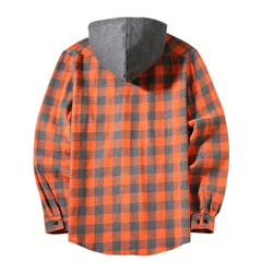 Plaid Hooded Sweatshirt – Casual Zip-Up Hoodie Jacket