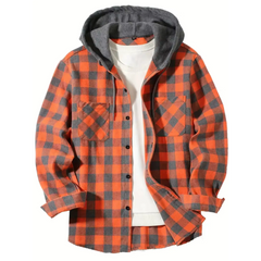 Plaid Hooded Sweatshirt – Casual Zip-Up Hoodie Jacket