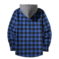 Plaid Hooded Sweatshirt – Casual Zip-Up Hoodie Jacket