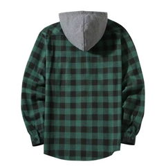 Plaid Hooded Sweatshirt – Casual Zip-Up Hoodie Jacket