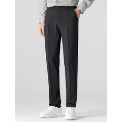 Linen Look Stand Collar Shirt & Slim Fit Tapered Trousers - 2 Piece Summer Outfit