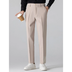 Linen Look Stand Collar Shirt & Slim Fit Tapered Trousers - 2 Piece Summer Outfit