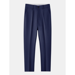 Linen Look Stand Collar Shirt & Slim Fit Tapered Trousers - 2 Piece Summer Outfit