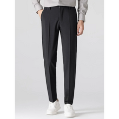 Linen Look Stand Collar Shirt & Slim Fit Tapered Trousers - 2 Piece Summer Outfit