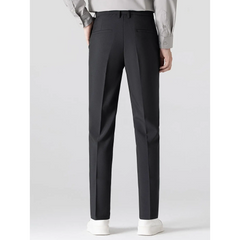 Linen Look Stand Collar Shirt & Slim Fit Tapered Trousers - 2 Piece Summer Outfit