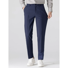 Linen Look Stand Collar Shirt & Slim Fit Tapered Trousers - 2 Piece Summer Outfit