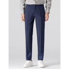 Linen Look Stand Collar Shirt & Slim Fit Tapered Trousers - 2 Piece Summer Outfit