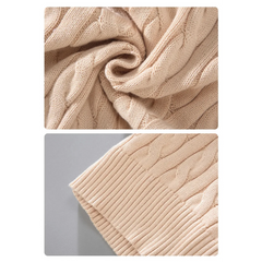 Chunky cable knit texture, close-up