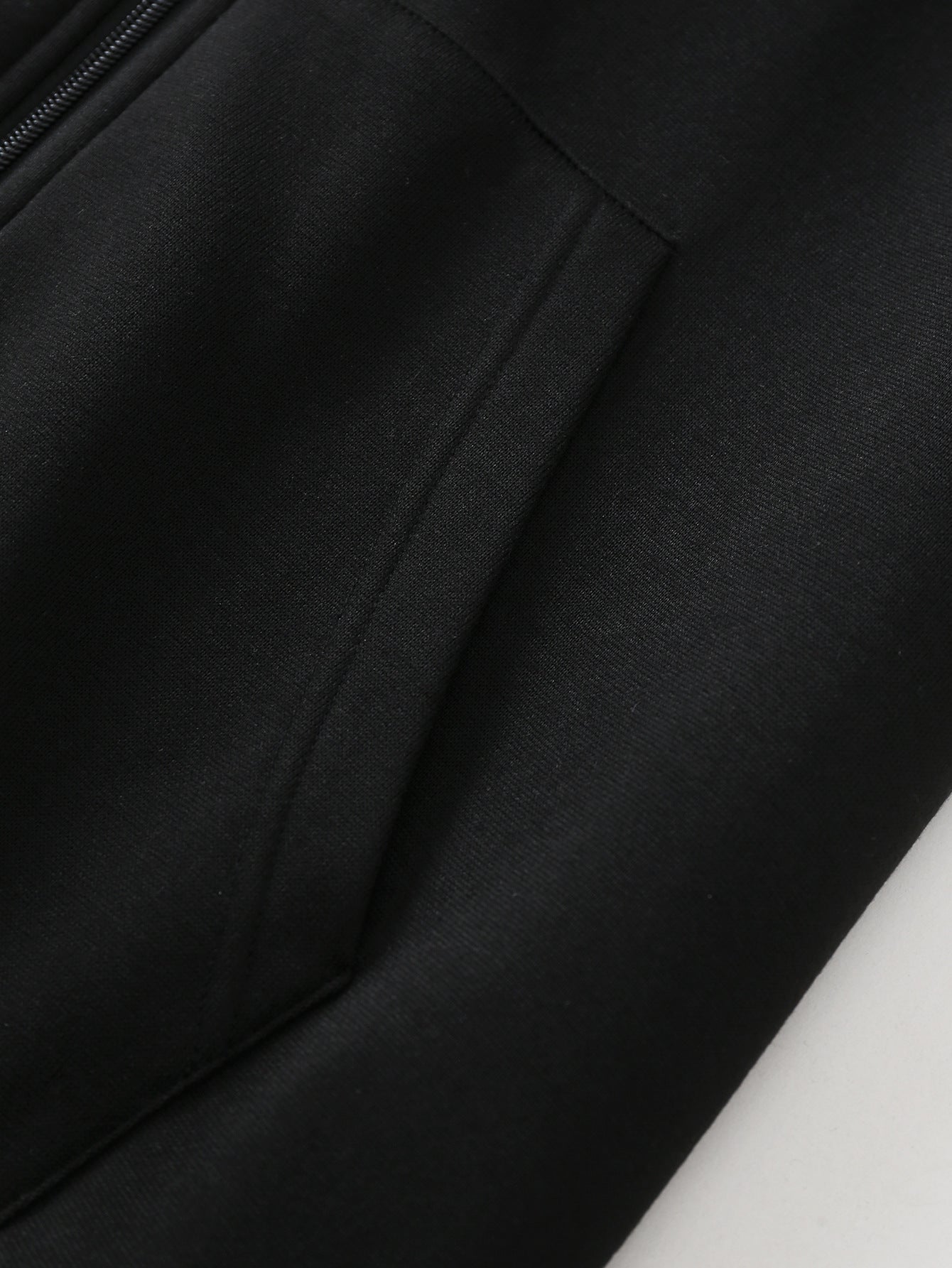 Black hoodie body fabric, close-up