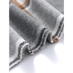 Close-up of soft brushed plaid fabric texture