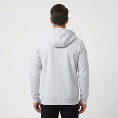 MannerCo men's white zip-up fleece hoodie, back view