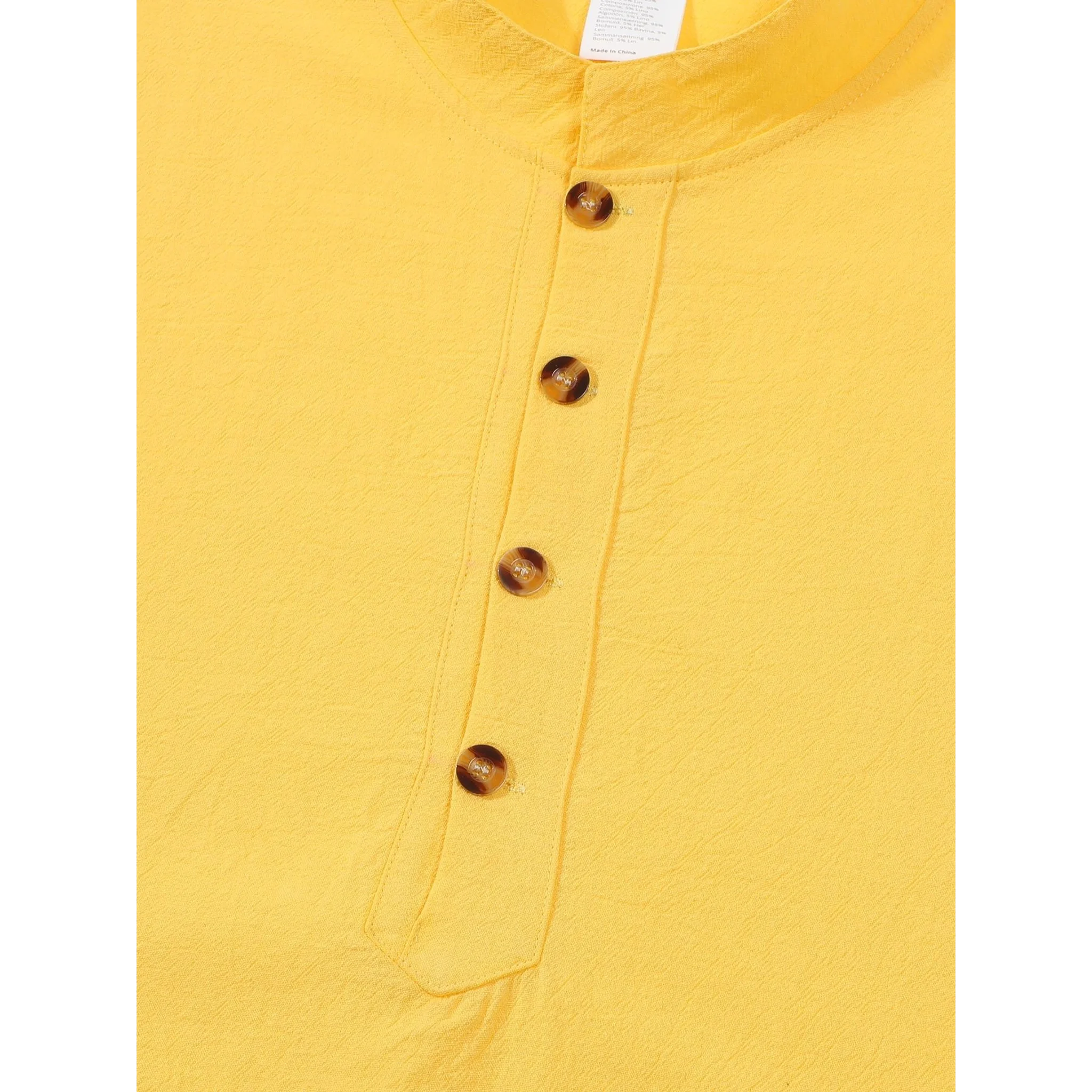 Back view of man wearing navy blue linen jacquard short sleeve polo shirt
