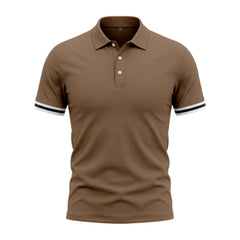 Color-Block Sporty Polo Shirt – Loose-Fit Short Sleeve Casual Tee