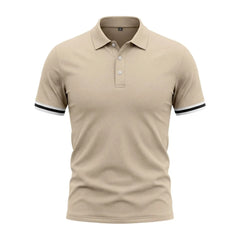 Color-Block Sporty Polo Shirt – Loose-Fit Short Sleeve Casual Tee