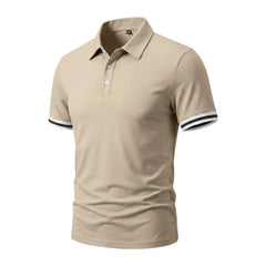 Color-Block Sporty Polo Shirt – Loose-Fit Short Sleeve Casual Tee