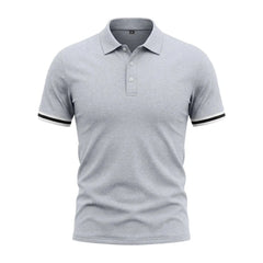Color-Block Sporty Polo Shirt – Loose-Fit Short Sleeve Casual Tee