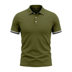 Color-Block Sporty Polo Shirt – Loose-Fit Short Sleeve Casual Tee