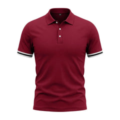 Color-Block Sporty Polo Shirt – Loose-Fit Short Sleeve Casual Tee
