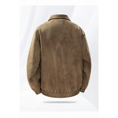 American Retro Lapel Jacket – Loose-Fit PU Leather Coat