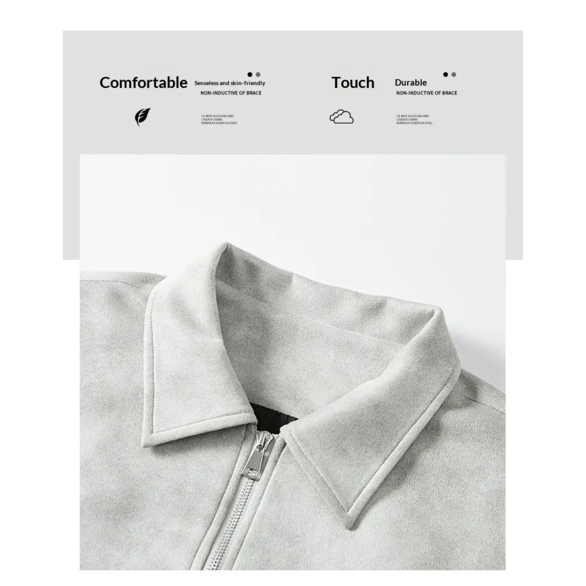 Man wearing MannerCo white PU leather retro lapel jacket in outdoor lifestyle setting