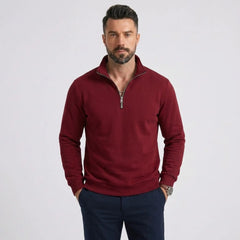 Quarter Zip Mock Neck Sweater | Slim Fit Lightweight Knit