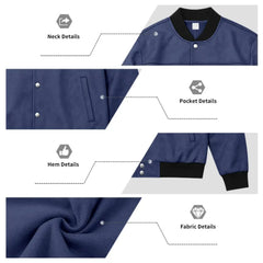 Suede-Blend Stand Collar Jacket – Sporty Casual Button-Up Coat
