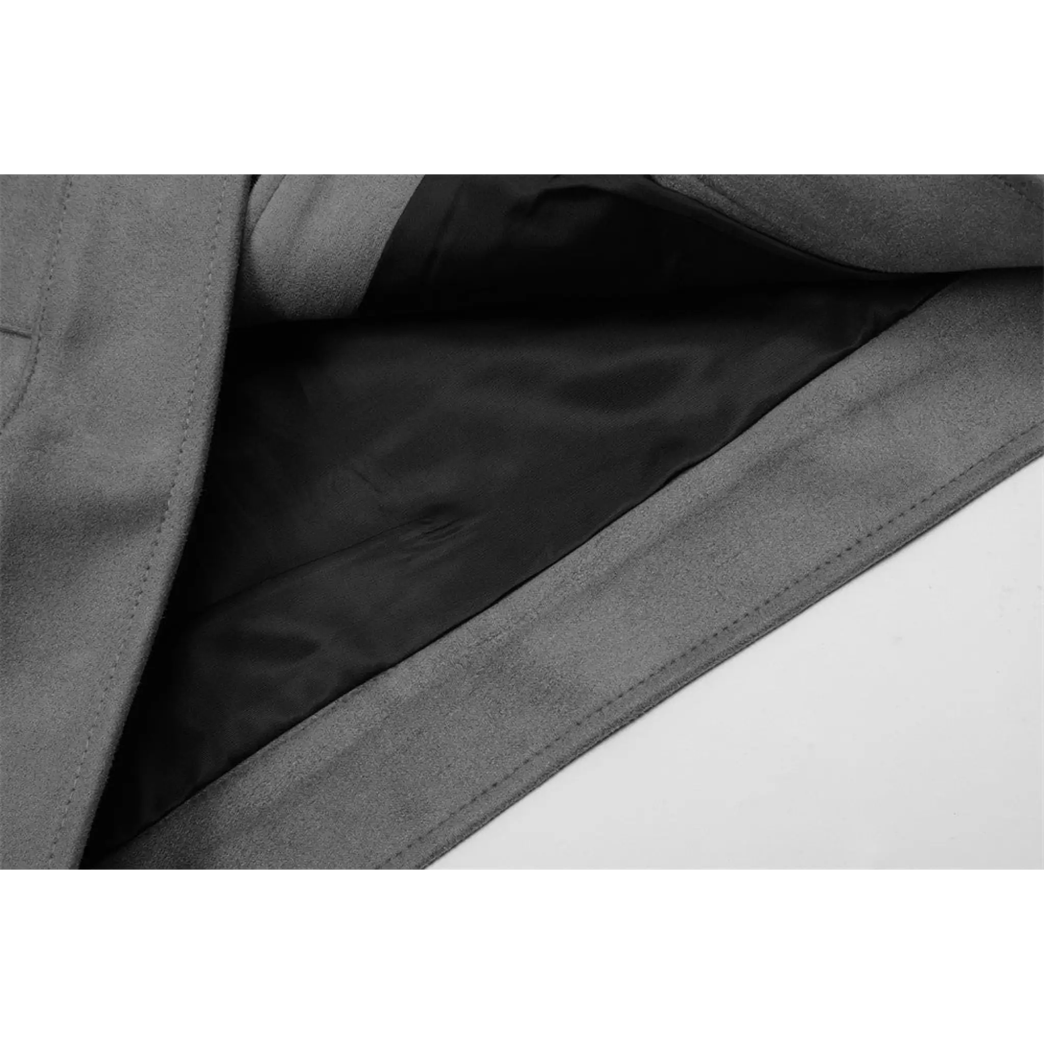 MannerCo dark gray thickened zipper jacket interior black satin lining detail