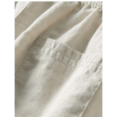 Waffle Button Up Shirt & Straight Leg Linen Pants - 2 Piece Summer Outfit