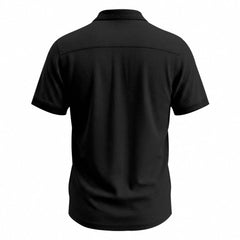 Color Block Waffle Knit Shirt - Short Sleeve Loose Fit Casual Shirt