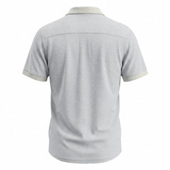 Color Block Waffle Knit Shirt - Short Sleeve Loose Fit Casual Shirt