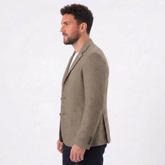 MannerCo khaki woolen blazer side view loose fit sport coat for spring autumn